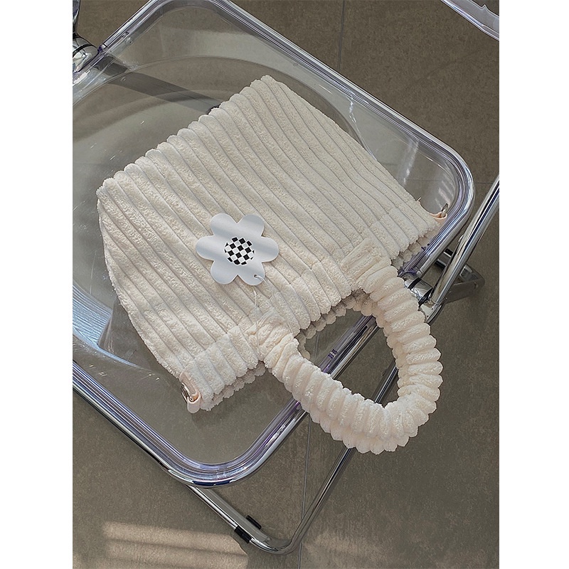 MISCHA Túi Xách Nhung Kẻ Thiết Kế Dễ Thương Phong Cách Hàn Quốc Dành Cho Nữ