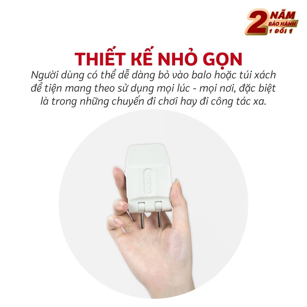 Phích Cắm Dẹt - Taky, Chia 3 Ổ Cắm - Xoay 180 Độ - Dành Cho Không Gian Hẹp, An Toàn, Tiện Dụng  Trong Gia Đình - 8603