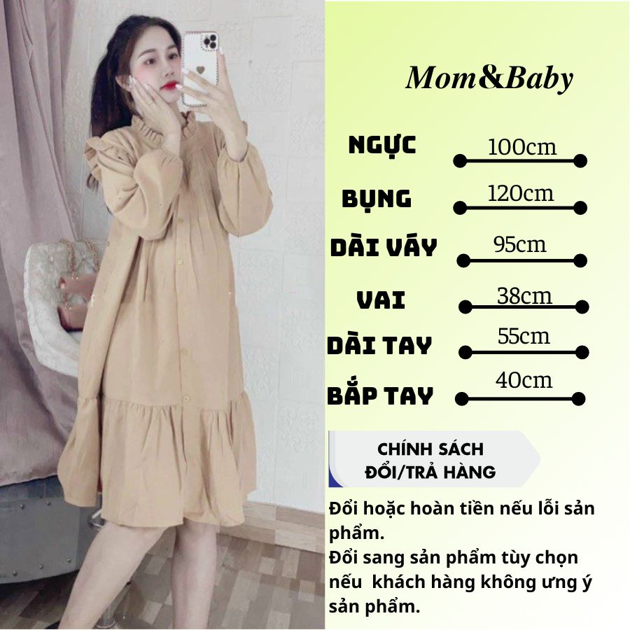 Đầm Bầu Váy Bầu Nhung Sang Chảnh Thu Đông Dài Tay Dáng Xuông Đuôi Cá Công Sở Dự Tiệc M447 Mom and Baby