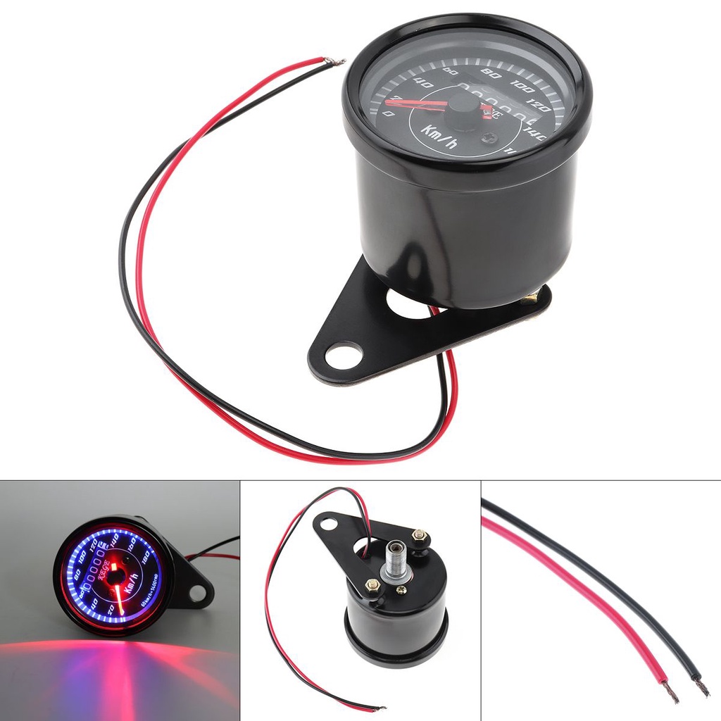 Đồng Hồ Đo Tốc Độ 0-180 km / h 12V Bằng Thép Không Gỉ Phong Cách Retro Cho Xe Mô Tô