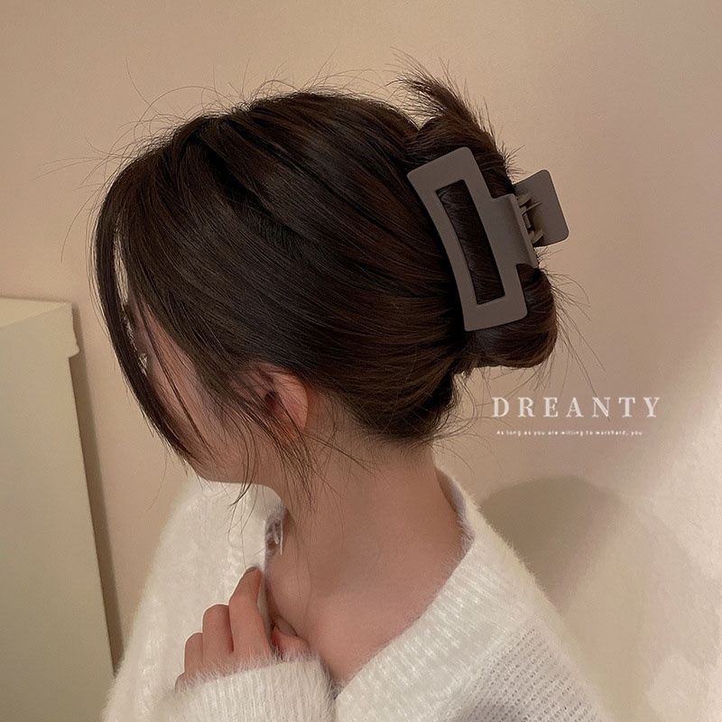 Kẹp Tóc Acrylic Màu Đục Lỗ Hình Học Đơn Giản Phong Cách Hàn Quốc