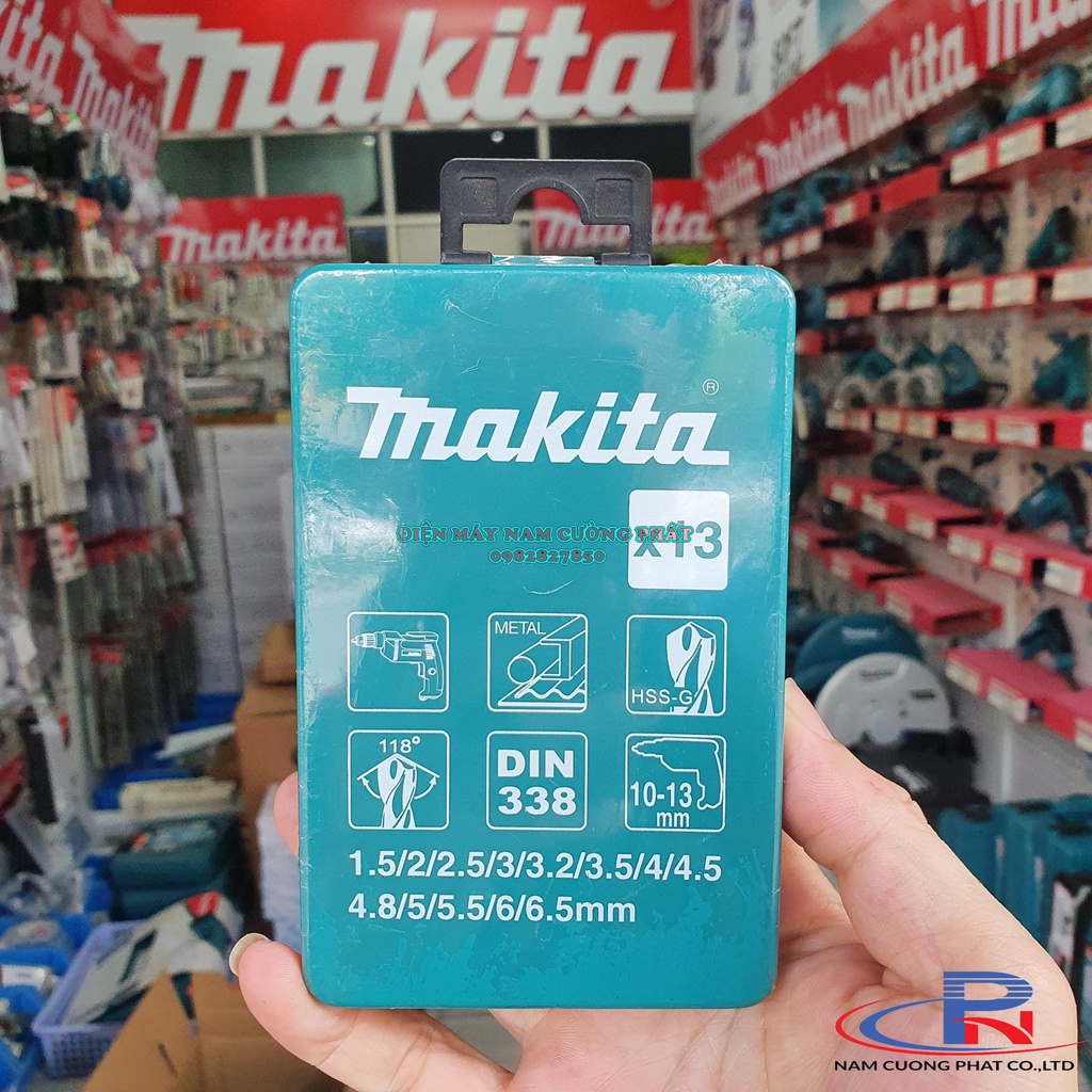 Bộ mũi khoan kim loại HSS-G 13 chi tiết Makita D-54019