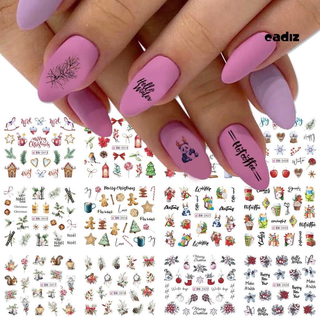 Miếng Dán Trang Trí Móng Tay Họa Tiết Đầu Lâu Không Phai Màu Phong Cách Halloween