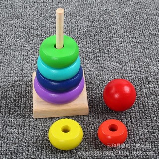 Đồ chơi Tháp cầu vồng mini bằng gỗ