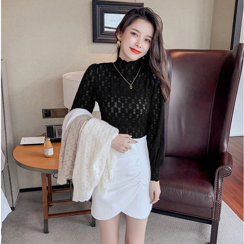 Áo Sơ Mi Chiffon Cổ Đứng Tay Dài In Họa Tiết Hoa Nhí Xinh Xắn Thời Trang Thu Đông 2022 24 Giờ