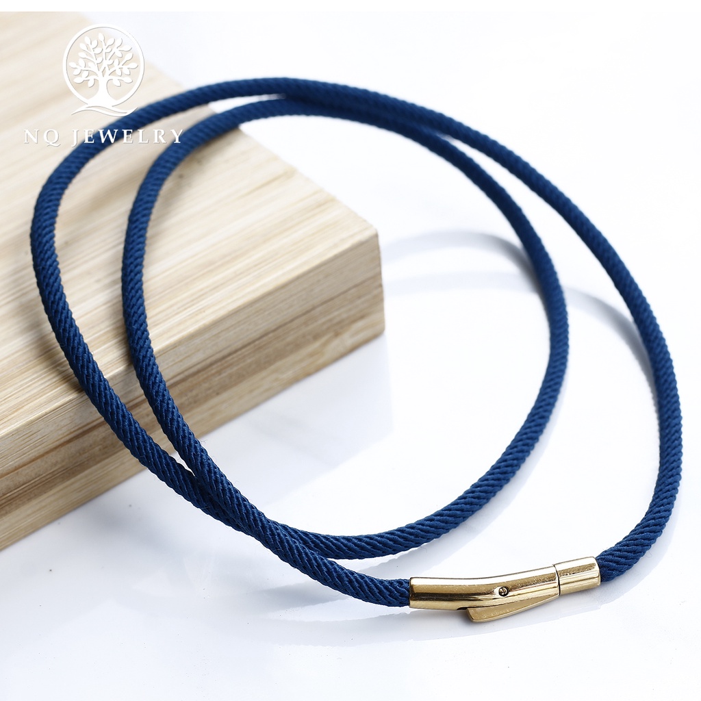 Dây chuyền, vòng cổ dây vải 3mm dù cao cấp khóa thép không gỉ màu vàng - NQ Jewelry