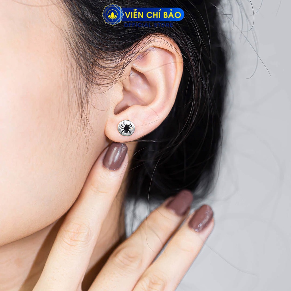 Khuyên tai bạc nữ tròn bọ cạp chất liệu bạc 925 thời trang phụ kiện trang sức Viễn Chí Bảo B400761