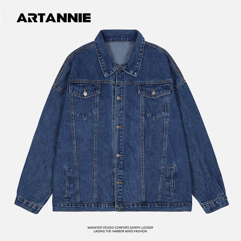 Áo Khoác Denim Dáng Rộng Thời Trang Mùa Xuân Hàn Quốc Dành Cho Nam