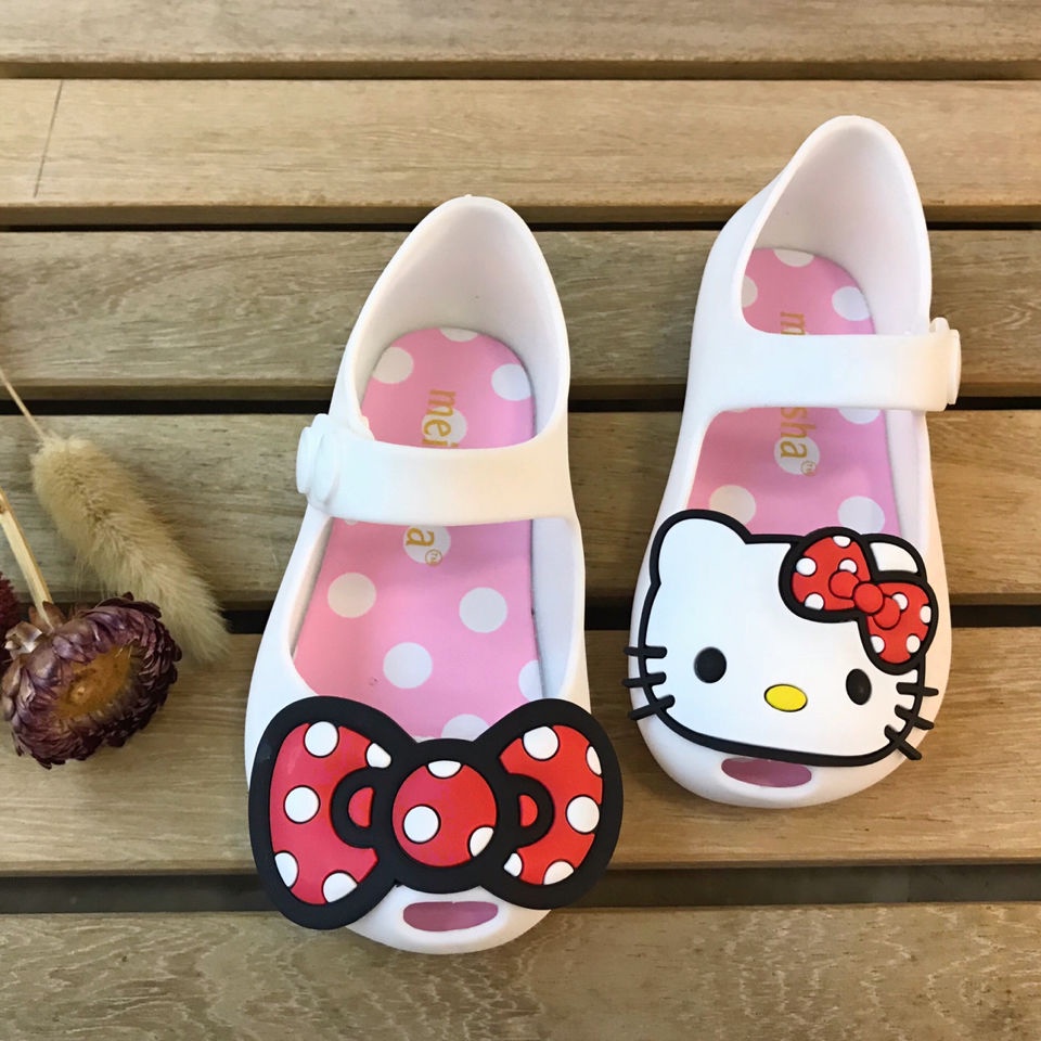 Xăng đan Cao Su Chống Thấm Nước Họa Tiết Hello Kitty Minnie Dành Cho Bé Gái 1-6 Tuổi