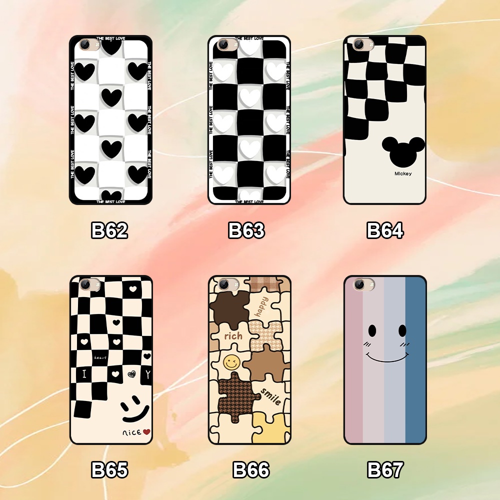 Ốp lưng Vivo Y53 / Y55 / Y71 in trái tim the best love,ô caro mickey ,mặt cười thời trang cá tính bảo vệ camera toàn diệ