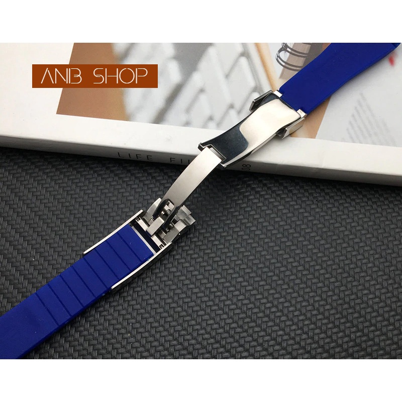 Dây silicone đầu cong size 20/21mm cho đồng hồ rolex