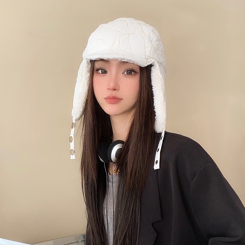 Mũ Lưỡi Trai Chất Nhung Cotton Họa Tiết Sọc Caro Phong Cách Hàn Quốc Chống Thấm Nước Thời Trang Thu Đông Cho Nữ