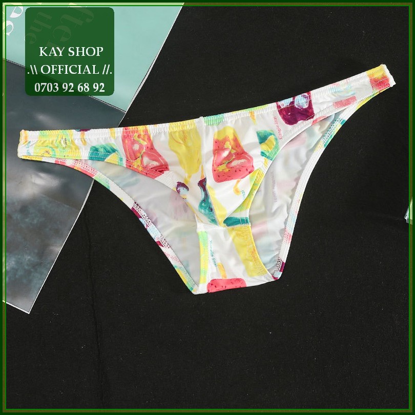Quần lót nam thun lạnh hình cây kem cute kiểu tam giác - Quần sịp nam ôm mông bikini