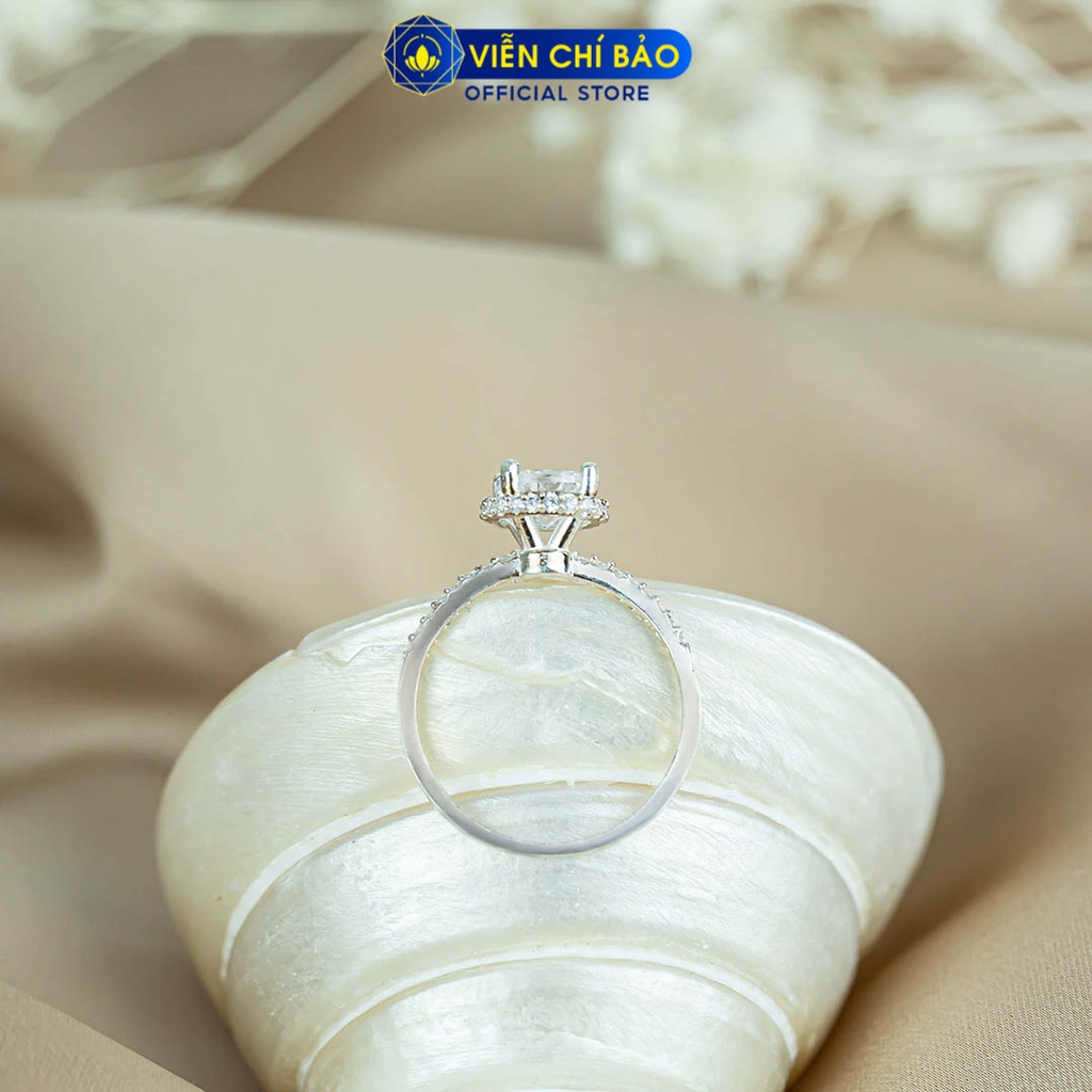 Nhẫn bạc nữ đính đá dải tròn chất liệu bạc 925 thời trang phụ kiện trang sức Viễn Chí Bảo N400871