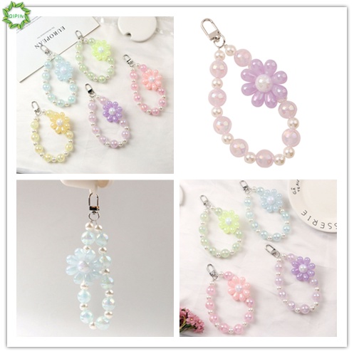 Vỏ Bảo Vệ Hộp Sạc Tai Nghe Không Dây Qipin Đính Hạt Ngọc Trai 5 Màu Họa Tiết Hoa Cúc Dễ Thương Độ