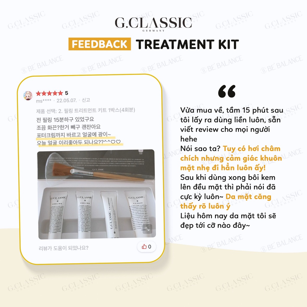 Bộ Sản phẩm Phục Hồi, Tái tạo da Be'Balance G.Classic Treatment Kit