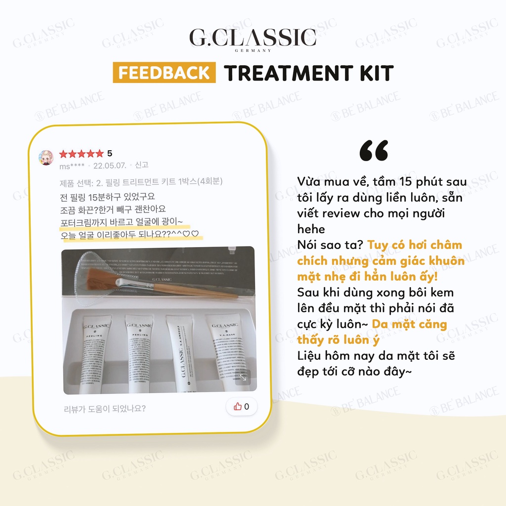 Bộ sản phẩm phục hồi, tái tạo da Be'Balance G.Classic Treatment Kit