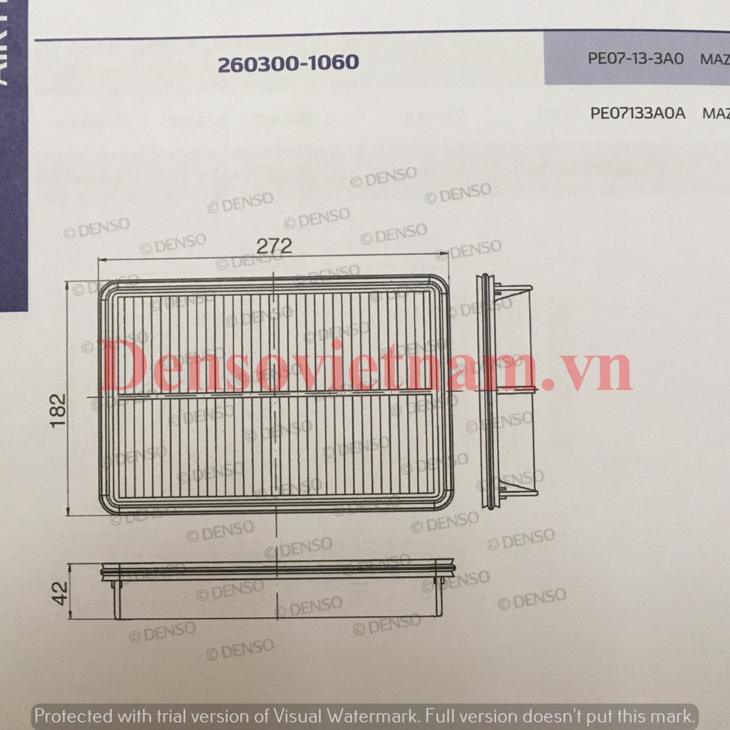 Lọc gió động cơ Mazda CX8 chính hãng Denso