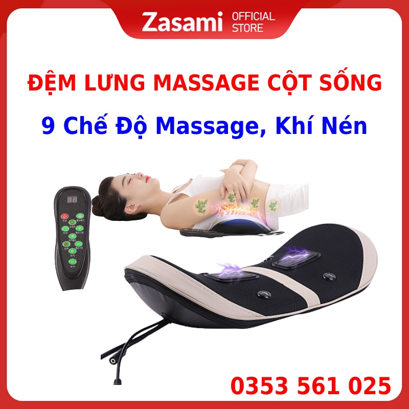 Gối massage cổ vai gáy hồng ngoại 20 bi - Có gối lưng thoải mái, an toàn cho người sử dụng - bảo hành 12 tháng