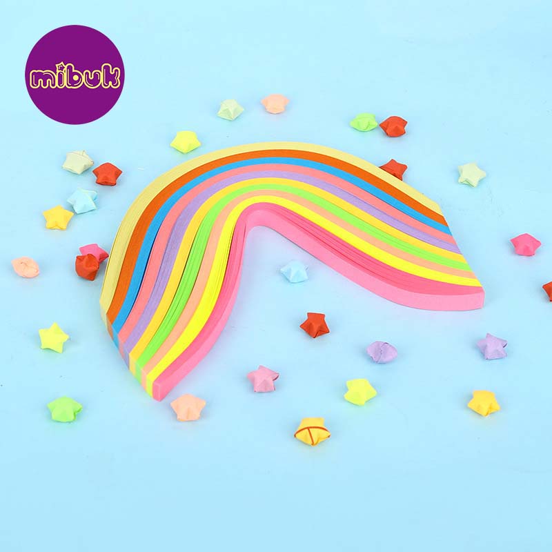 Combo MAY MẮN 440 tờ giấy gấp sao + 640 tờ giấy gấp hạc 6.5x6.5 cm