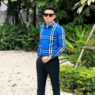 Áo Sơ Mi Nam nhập khẩu Dài Tay BBR Kẻ Xanh Đẹp Cao cấp Hàng Hiệu