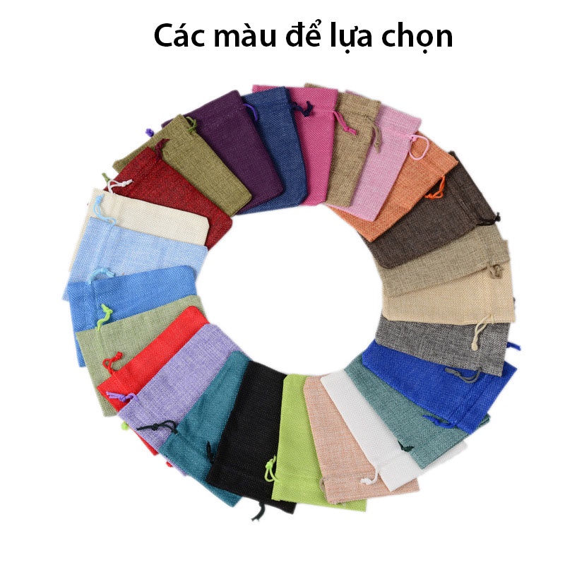 Túi vải bố đựng hạt thơm, và các loại hạt có dây rút nhiều màu sắc, túi thơm - HVL TEA