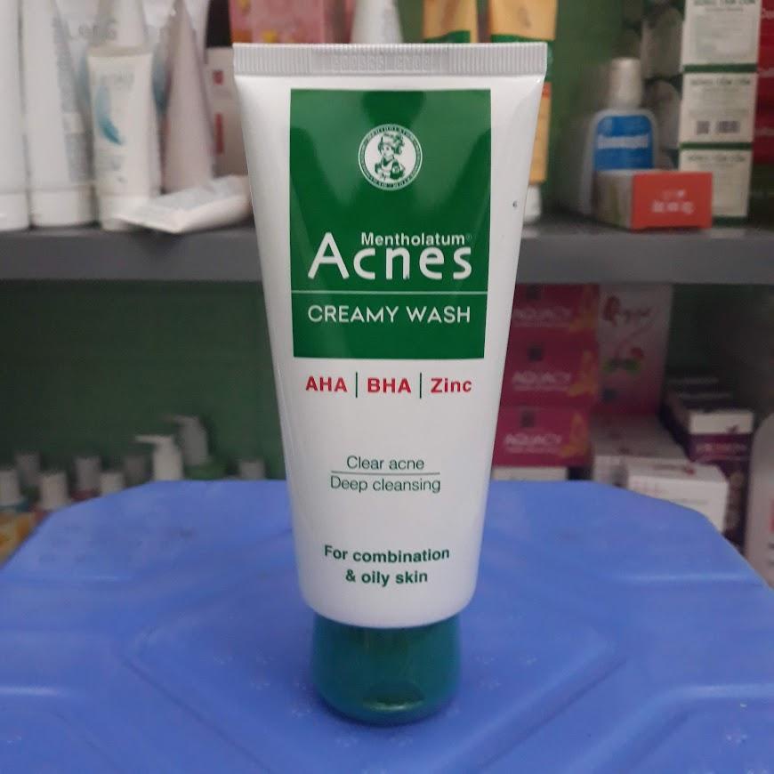 Kem rửa mặt ngăn ngừa mụn Acnes Creamy Wash 100g (AHA, BHA, Zinc)