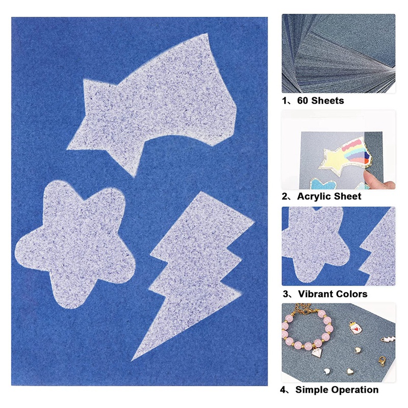 61 chiếc Giấy in mặt trời Bộ giấy màu lục lam Bộ giấy vẽ cực nhạy Giấy in tự nhiên In mặt trời ° 5,9X3,9 Inch)