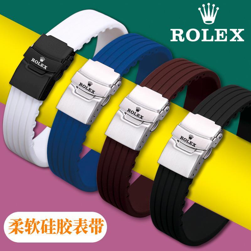 Hàng Có Sẵn Đồng Hồ Rolex Dây Silicon Màu Xanh Lá / Đen / Xanh Lá Bản 20mm Chính Hãng Cho Nam