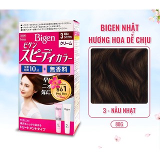 Kem Nhuộm Tóc Bigen nhập khẩu Nhật 100% ( Số 3 - Màu Nâu nhạt ) (Bigen Hồng)
