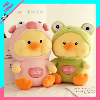 Gấu bông vịt coslay êch hồng xanh má bánh bao qùa tặng sinh nhật gấu bông _ unishop