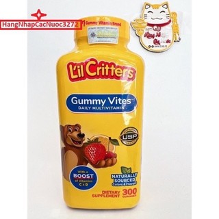 Kẹo gấu dẻo bổ sung vitamin gummy vites lil critters 300 viên mỹ date mới