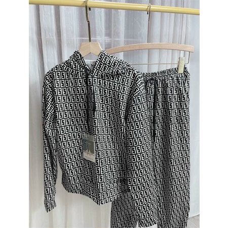 [11.11 Sale Freeship] Set bộ thời trang nữ,set bộ thun áo tay dài có mũ kèm quần dài có túi in họa tiết đi chơi dạo phố