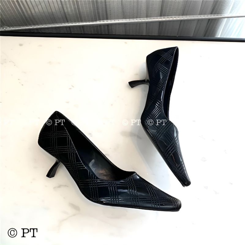 pt Giày Cao Gót Nhú 5p Da Trần Chỉ 7am Đế Dẻo Mềm Êm Fullbox Cao Cấp