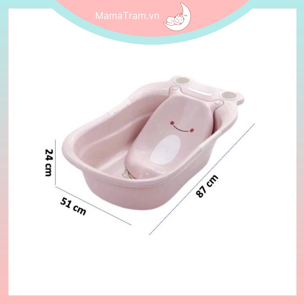 Thau Tắm Cho Bé Sơ Sinh - Chậu Tắm Ếch Kèm Bệ Đỡ Và Van Thoát Nước Kích Thước Lớn 51*87*24cm