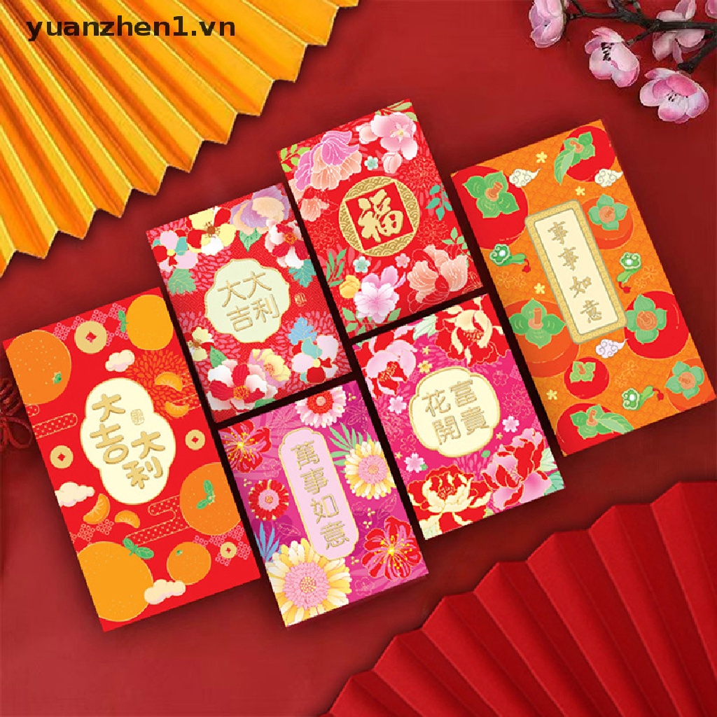 Set 6 Bao Lì Xì Hình Thỏ May Mắn Năm Mới 2023