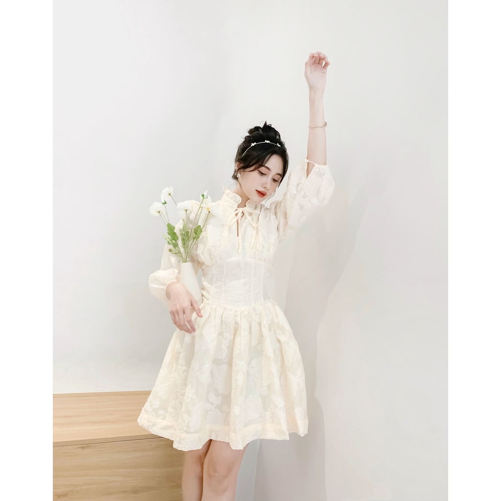 Váy Xòe MAY.SINCE2011 Thiết Kế Công Chúa Dài Tay Cổ Tàu TAS01-1692