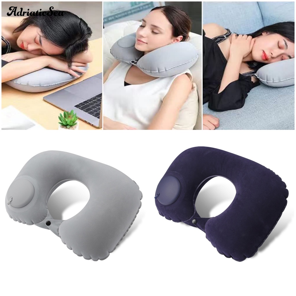 Gối Kê Cổ Bơm Hơi Hình Chữ U Tiện Dụng Khi Đi Du Lịch