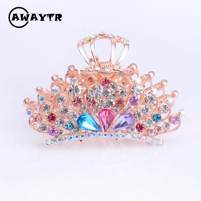 Kẹp Tóc Hình Con Công Bằng Kim Loại Đính Ngọc Trai Thời Trang Dành Cho Nữ