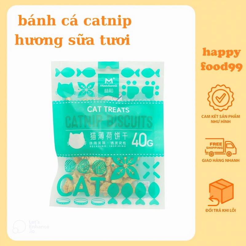 Bánh Cá Biscuits Catnip Giảm Búi Lông Viêm Răng Hôi Miệng Cho Mèo