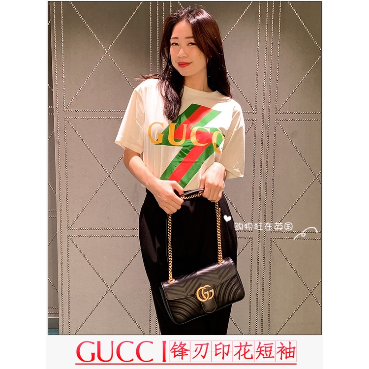 Áo Thun Tay Ngắn Cổ Tròn In Logo Gucci Thời Trang Cho Nữ 717422