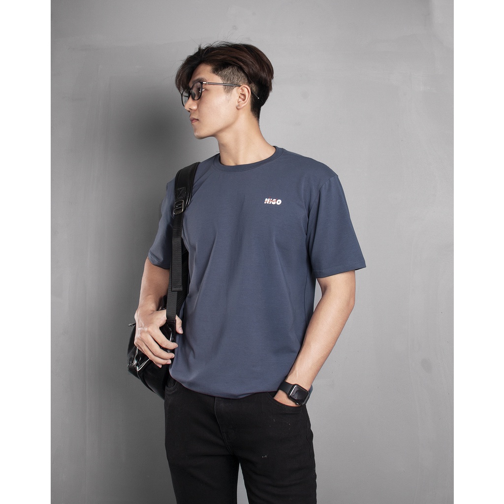 Áo thun nam cổ tròn regular basic tan Nigo áo thun trơn cao cấp