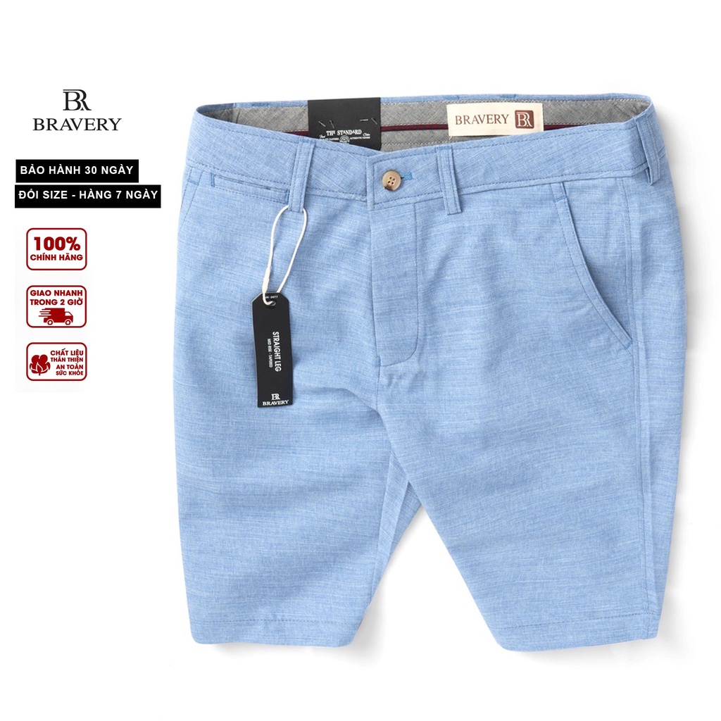Quần short nam, Quần short linen bố RENDY mềm mịn thoáng mát, dày dặn - Bravery