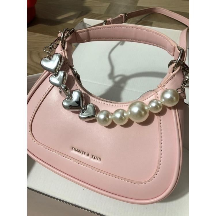 Túi Xách Nữ CNK Màu Hồng, Túi Bầu Dây Ngọc - T107/ T108 Túi Xách Kẹp Nách