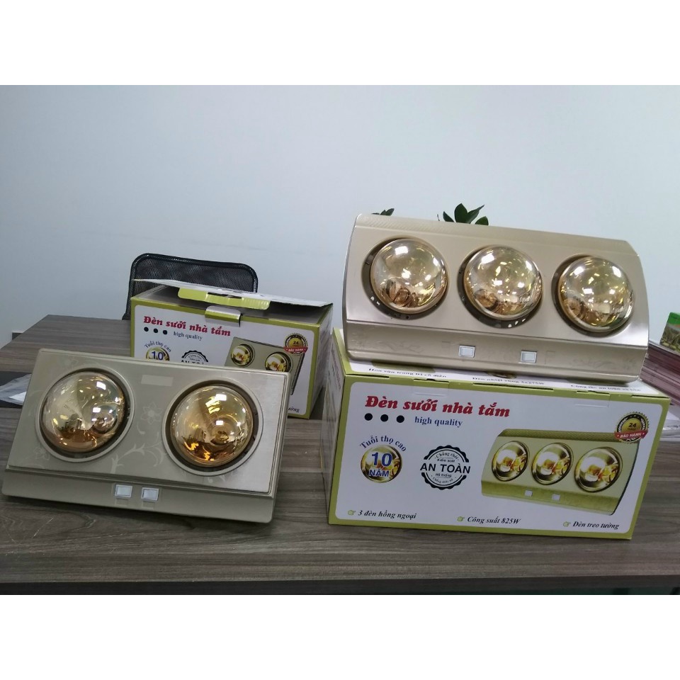 Đèn nhà tắm 3 bóng sưởi ấm nhanh, điều chỉnh từng bóng tiện lợi