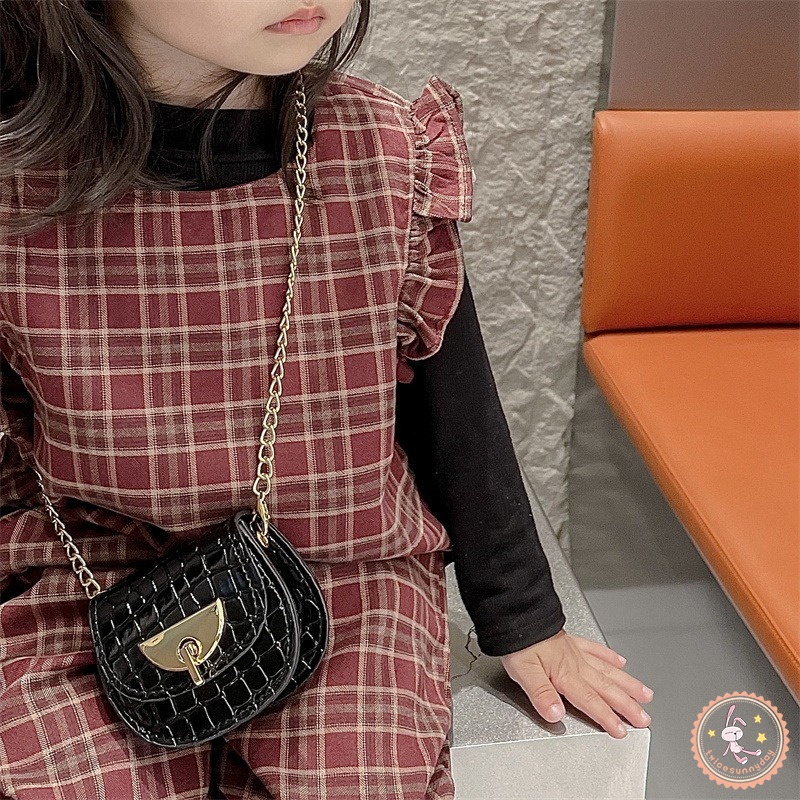 Túi Đeo Chéo Da PU In Họa Tiết Da Báo Phong Cách Hàn Quốc Cho Bé Gái