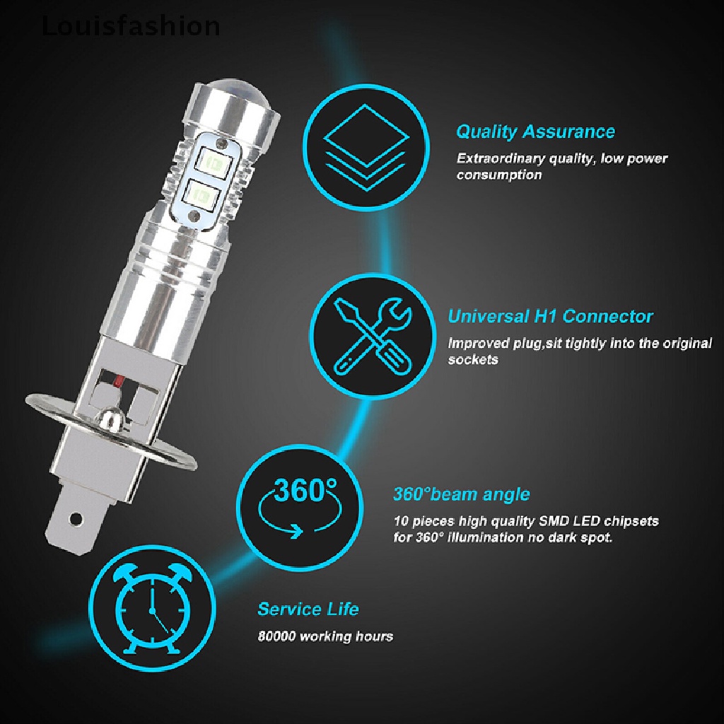 2 Bóng Đèn Pha Siêu Sáng H1 8000K 100W Cho Xe Hơi
