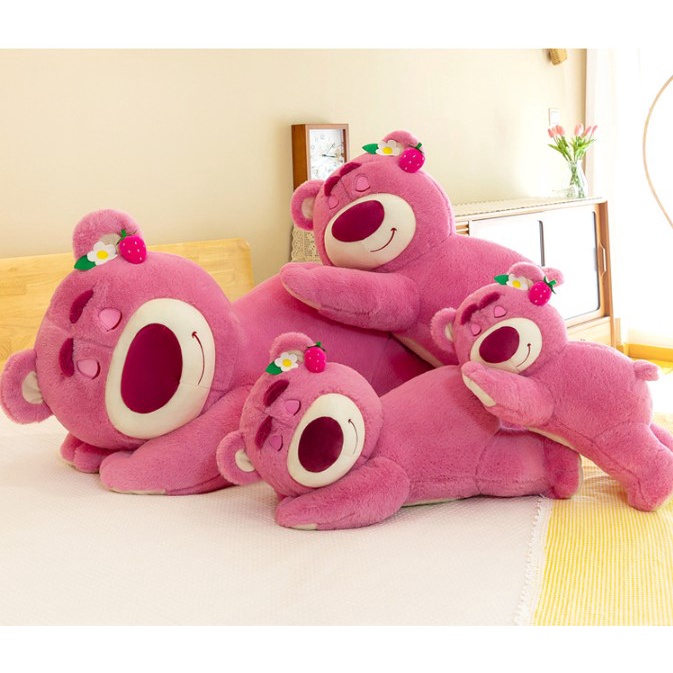 Gấu Bông Tai Dâu Lotso Nằm Ngủ Tai Dâu Dễ Thương