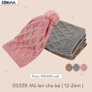 Mũ len lông cừu 2 lớp cho bé Dokma (6-24M)