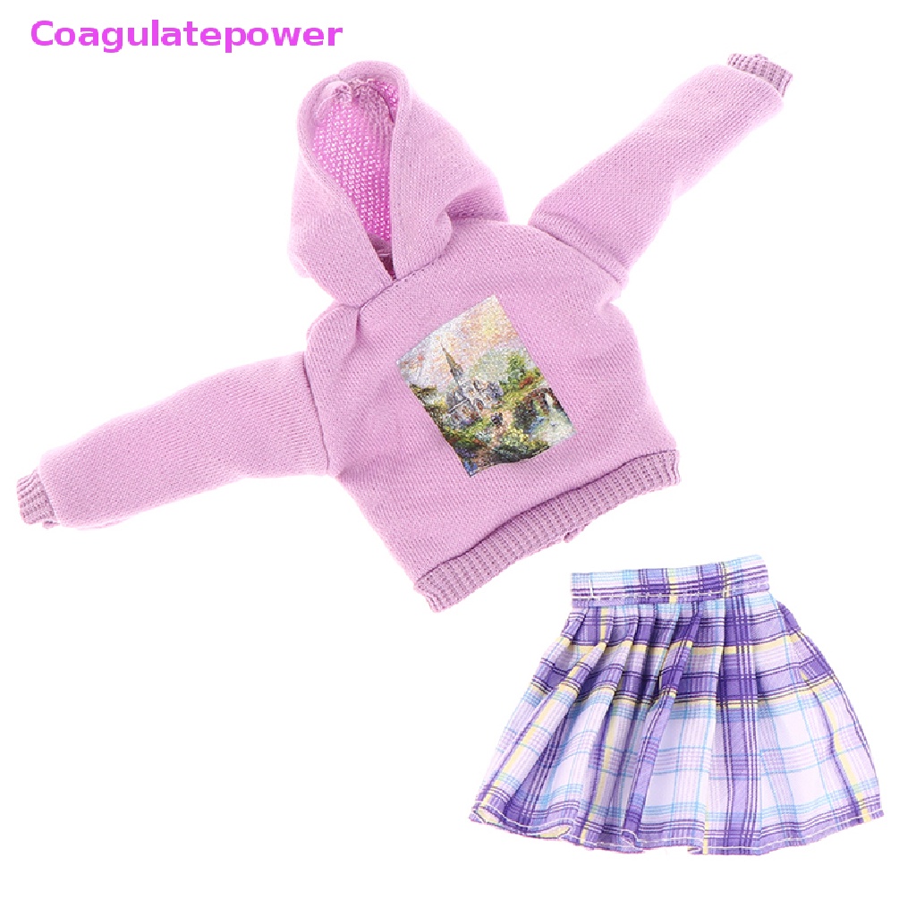 Set Áo Hoodie Và Chân Váy Ngắn Cho Búp Bê 30cm Tỉ Lệ 1 / 6